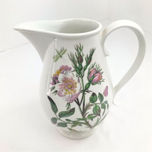 Portmeirion 1972 White Green Botanic Garden Floral Moth Dragonfly Pitcher - Picture 1 of 16